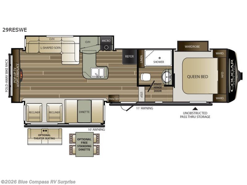 2018 Keystone Cougar 29RES - Used Fifth Wheel For Sale by Blue Compass RV Surprise in Surprise, Arizona features Slideout