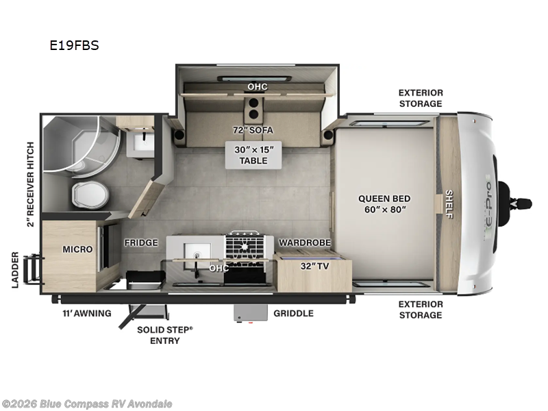 2026 Forest River Flagstaff E-Pro E19FBS - New Travel Trailer For Sale by Blue Compass RV Avondale in Avondale, Arizona features Slideout
