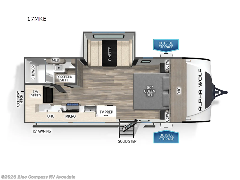 2024 Forest River Cherokee Alpha Wolf 17MKE - Used Travel Trailer For Sale by Blue Compass RV Avondale in Avondale, Arizona features Slideout