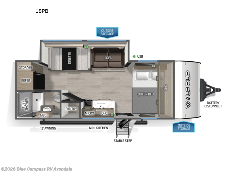 2026 Forest River Cherokee Wolf Pup 18PB - New Travel Trailer For Sale by Blue Compass RV Avondale in Avondale, Arizona features Slideout