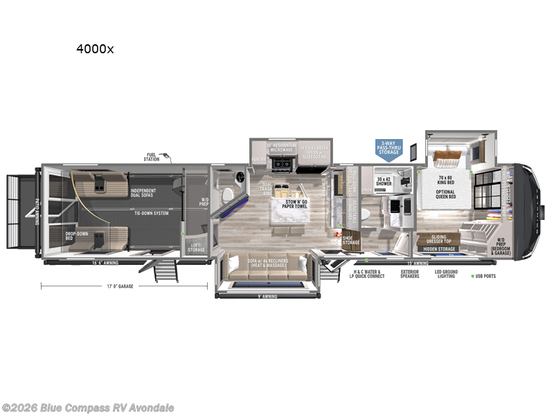 2026 Brinkley RV Model Gx 4000x - New Toy Hauler For Sale by Blue Compass RV Avondale in Avondale, Arizona features Slideout