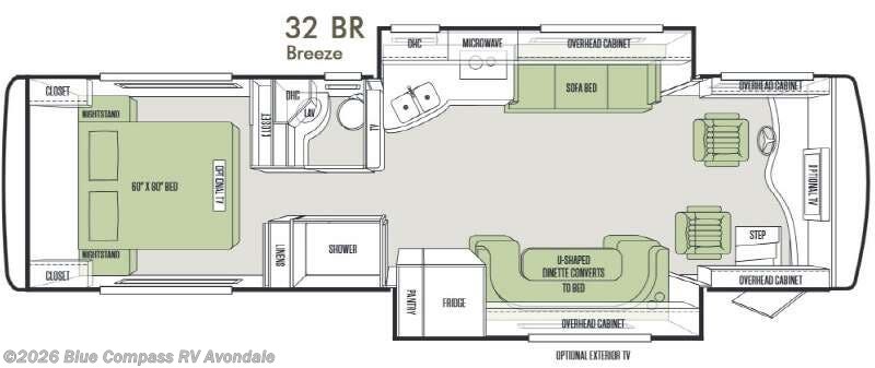 2014 Tiffin Allegro Breeze 32 BR - Used Class A For Sale by Blue Compass RV Avondale in Avondale, Arizona features Slideout