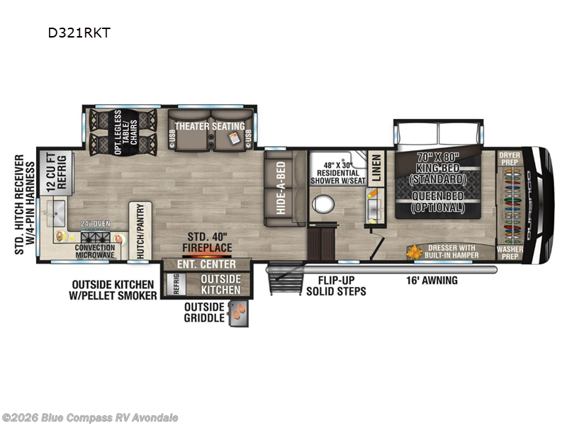 2023 K-Z Durango D321RKT - Used Fifth Wheel For Sale by Blue Compass RV Avondale in Avondale, Arizona features Slideout