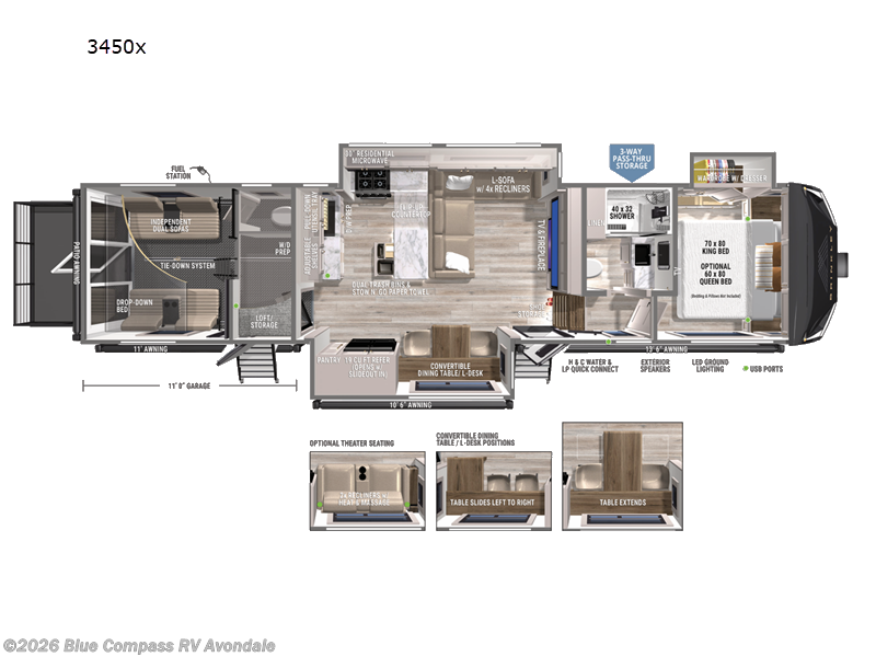 2027 Brinkley RV Model Gx 3450x - New Toy Hauler For Sale by Blue Compass RV Avondale in Avondale, Arizona features Slideout