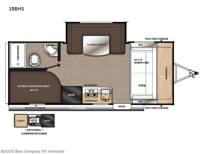2022 Forest River Aurora 18BHS - Used Travel Trailer For Sale by Blue Compass RV Avondale in Avondale, Arizona features Slideout