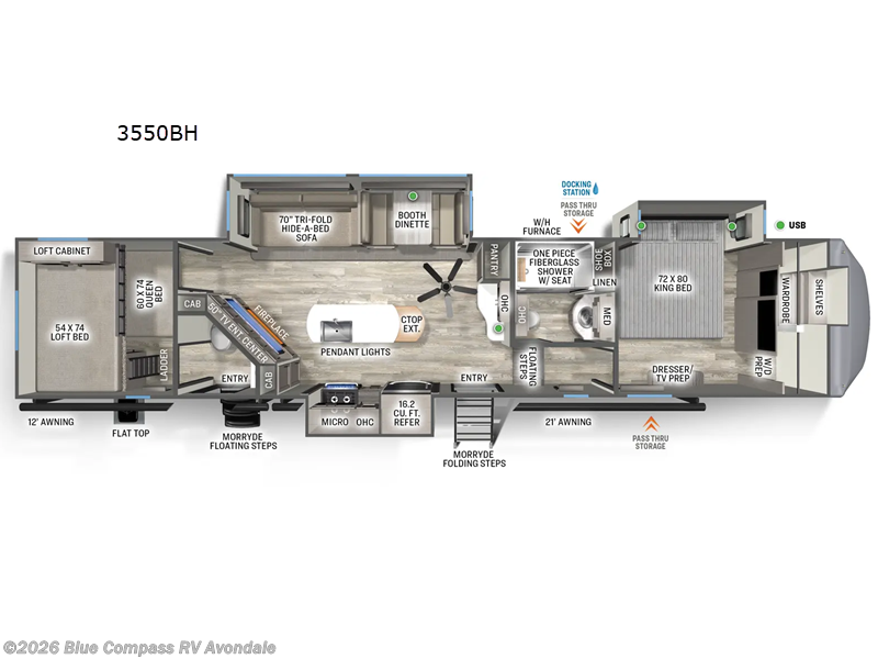 2025 Forest River Sierra 3550BH - Used Fifth Wheel For Sale by Blue Compass RV Avondale in Avondale, Arizona features Slideout