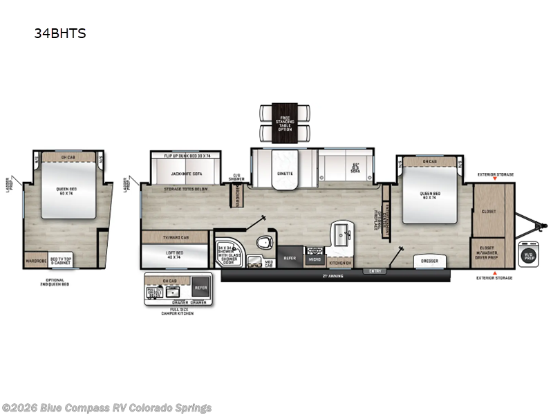2025 Forest River Aurora 34BHTS - New Travel Trailer For Sale by Blue Compass RV Colorado Springs in Colorado Springs, Colorado features Slideout