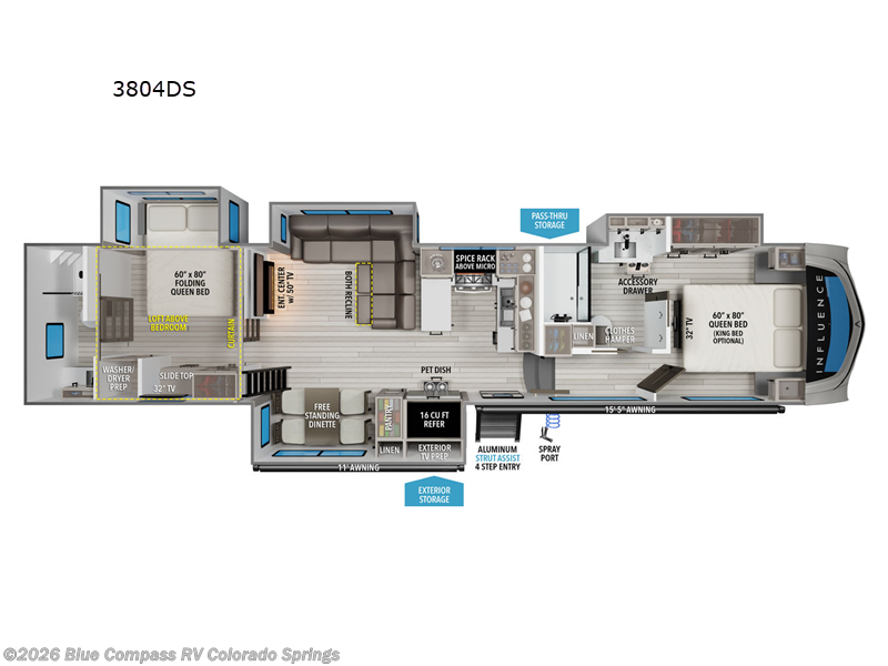 2026 Grand Design Influence 3804DS - New Fifth Wheel For Sale by Blue Compass RV Colorado Springs in Colorado Springs, Colorado features Slideout