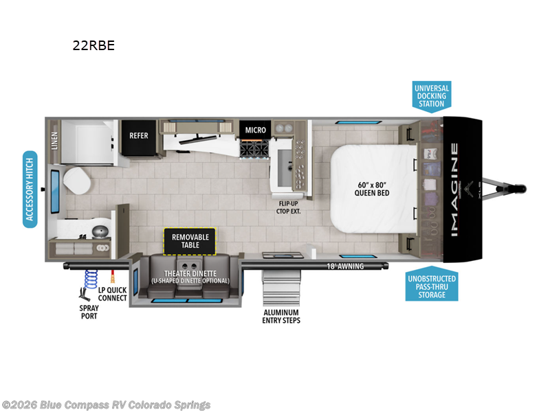 2026 Grand Design Imagine XLS 22RBE - New Travel Trailer For Sale by Blue Compass RV Colorado Springs in Colorado Springs, Colorado features Slideout
