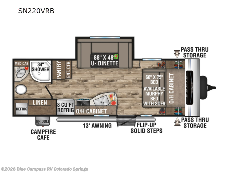 2022 Venture RV Sonic SN220VRB - Used Travel Trailer For Sale by Blue Compass RV Colorado Springs in Colorado Springs, Colorado features Slideout