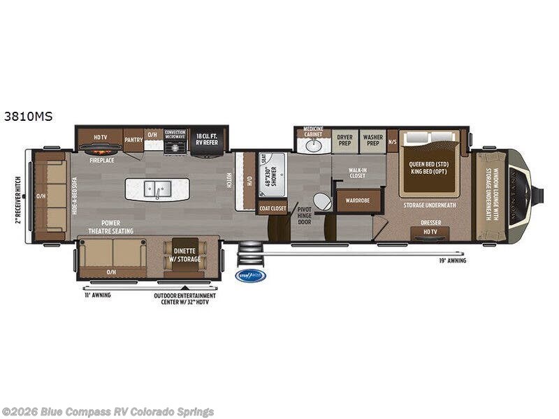 2018 Keystone Montana 3810MS - Used Fifth Wheel For Sale by Blue Compass RV Colorado Springs in Colorado Springs, Colorado features Slideout