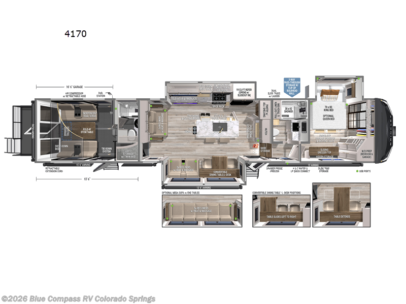 2026 Brinkley RV Model G 4170 - New Toy Hauler For Sale by Blue Compass RV Colorado Springs in Colorado Springs, Colorado features Slideout