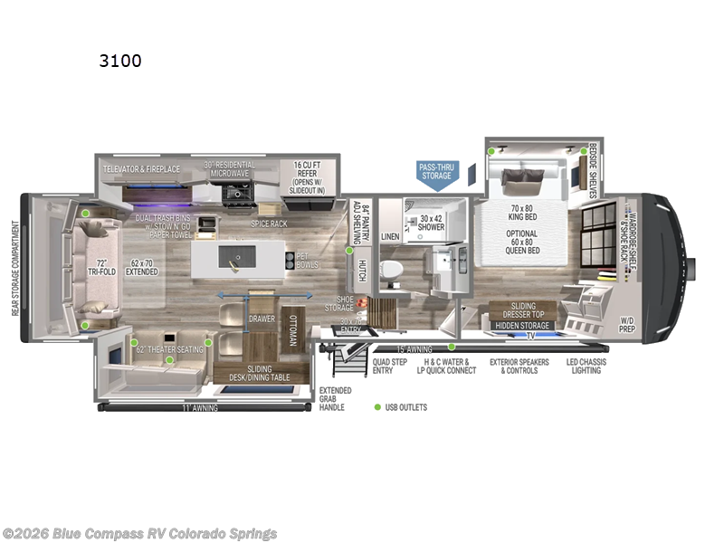 2026 Brinkley RV Model Z 3100 - New Fifth Wheel For Sale by Blue Compass RV Colorado Springs in Colorado Springs, Colorado features Slideout