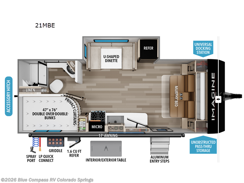 2026 Grand Design Imagine XLS 21MBE - New Travel Trailer For Sale by Blue Compass RV Colorado Springs in Colorado Springs, Colorado features Slideout