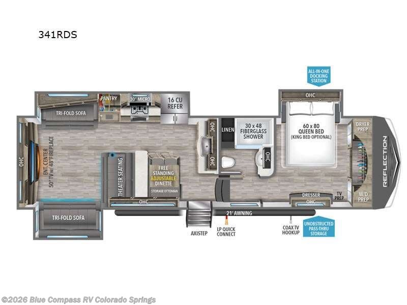 2023 Grand Design Reflection 341RDS - Used Fifth Wheel For Sale by Blue Compass RV Colorado Springs in Colorado Springs, Colorado features Slideout