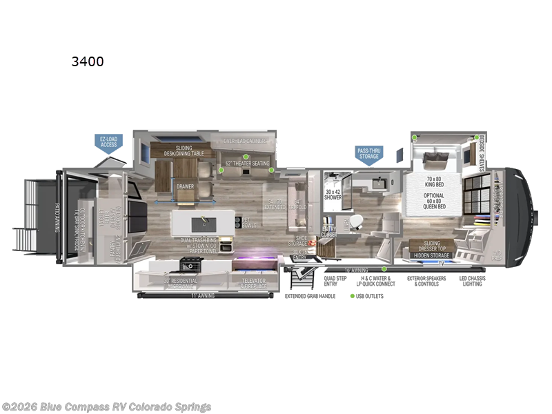 2025 Brinkley RV Model Z 3400 - Used Fifth Wheel For Sale by Blue Compass RV Colorado Springs in Colorado Springs, Colorado features Slideout