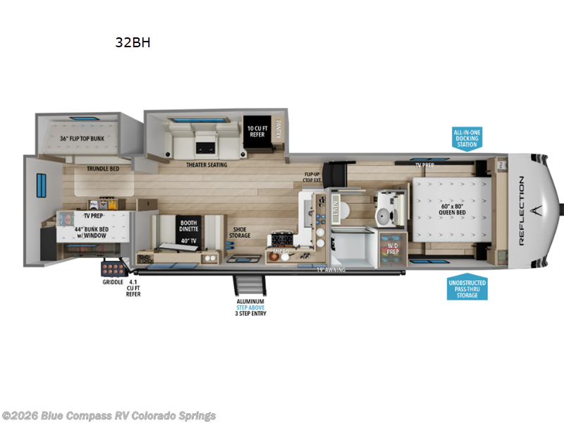 2027 Grand Design Reflection 100 Series 32BH - New Fifth Wheel For Sale by Blue Compass RV Colorado Springs in Colorado Springs, Colorado features Slideout