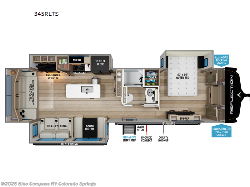 2027 Grand Design Reflection 345RLTS - New Travel Trailer For Sale by Blue Compass RV Colorado Springs in Colorado Springs, Colorado features Slideout