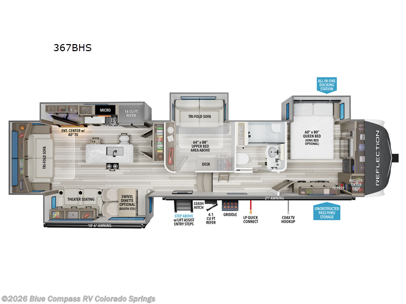 2026 Grand Design Reflection 367BHS - New Fifth Wheel For Sale by Blue Compass RV Colorado Springs in Colorado Springs, Colorado features Slideout