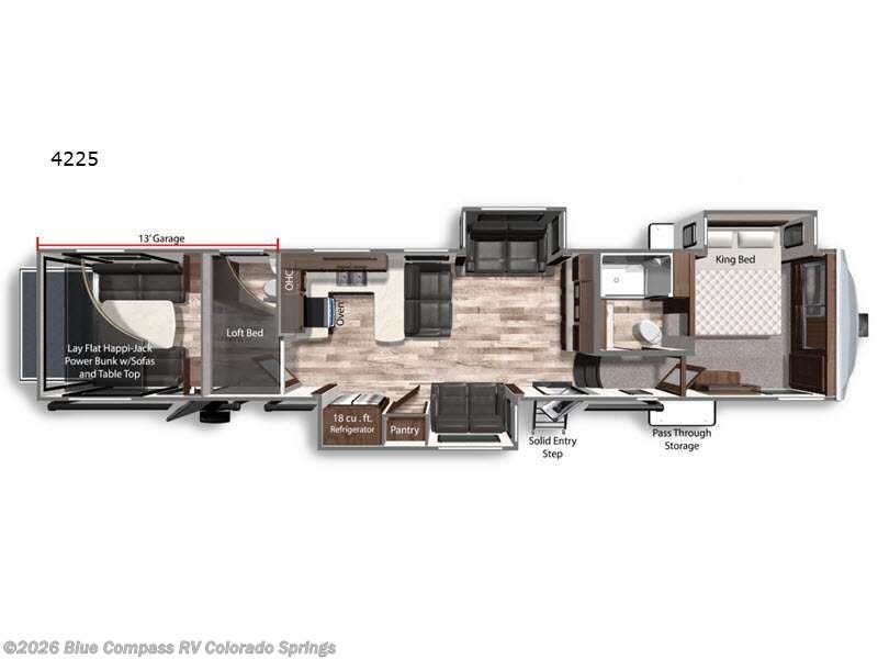 2022 Dutchmen Voltage 4225 - Used Toy Hauler For Sale by Blue Compass RV Colorado Springs in Colorado Springs, Colorado features Slideout