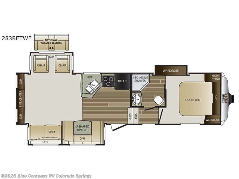 2018 Keystone Cougar Half-Ton Series 283RETWE - Used Fifth Wheel For Sale by Blue Compass RV Colorado Springs in Colorado Springs, Colorado features Slideout