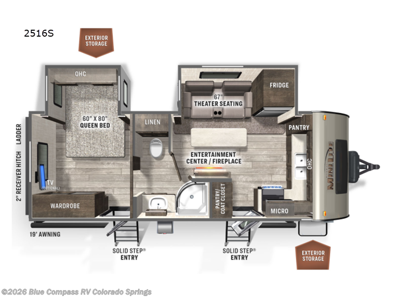 2022 Forest River Rockwood Mini Lite 2516S - Used Travel Trailer For Sale by Blue Compass RV Colorado Springs in Colorado Springs, Colorado features Slideout