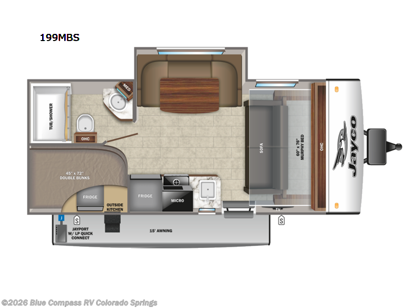 2022 Jayco Jay Feather Micro 199MBS - Used Travel Trailer For Sale by Blue Compass RV Colorado Springs in Colorado Springs, Colorado features Slideout