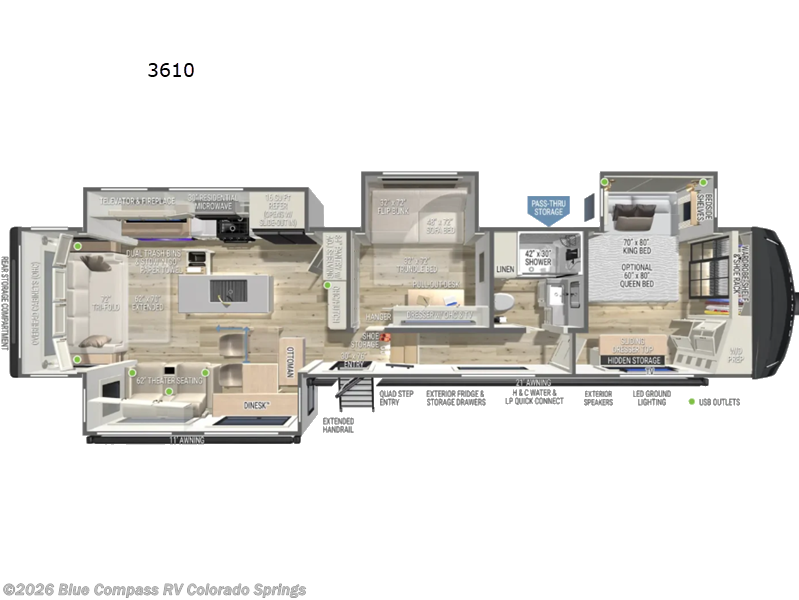 2027 Brinkley RV Model Z 3610 - New Fifth Wheel For Sale by Blue Compass RV Colorado Springs in Colorado Springs, Colorado features Slideout