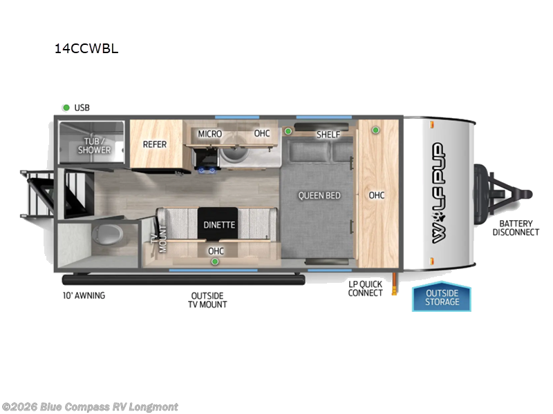 2026 Forest River Cherokee Wolf Pup Black Label 14CCWBL - New Travel Trailer For Sale by Blue Compass RV Longmont in Longmont, Colorado