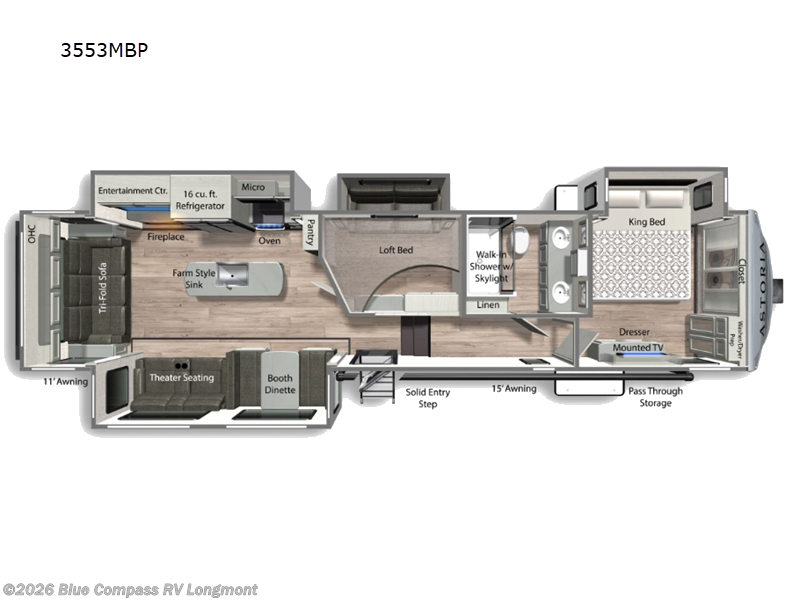 2025 Dutchmen Astoria 3553MBP - Used Fifth Wheel For Sale by Blue Compass RV Longmont in Longmont, Colorado features Slideout