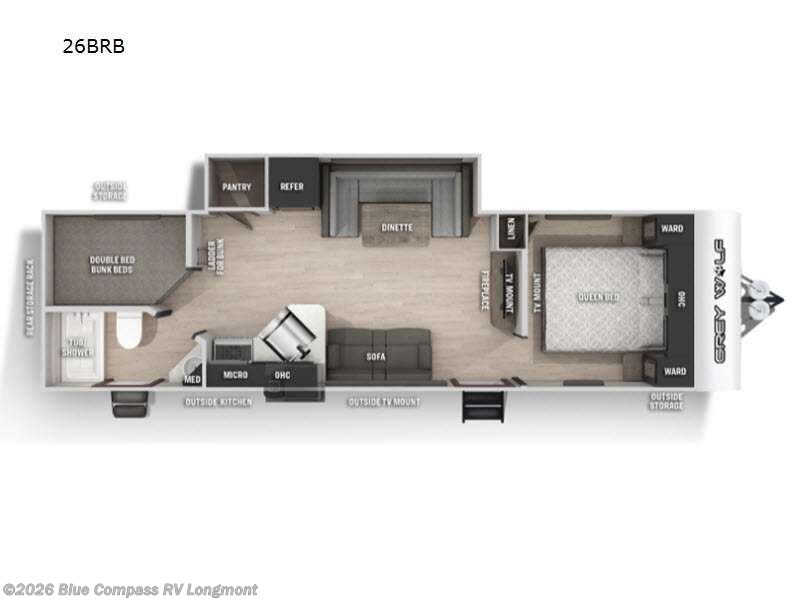 2021 Forest River Cherokee Grey Wolf 26brb - Used Travel Trailer For Sale by Blue Compass RV Longmont in Longmont, Colorado features Slideout