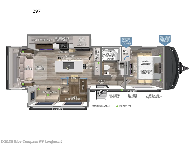 2026 Brinkley RV Model Z AIR 297 - New Travel Trailer For Sale by Blue Compass RV Longmont in Longmont, Colorado features Slideout
