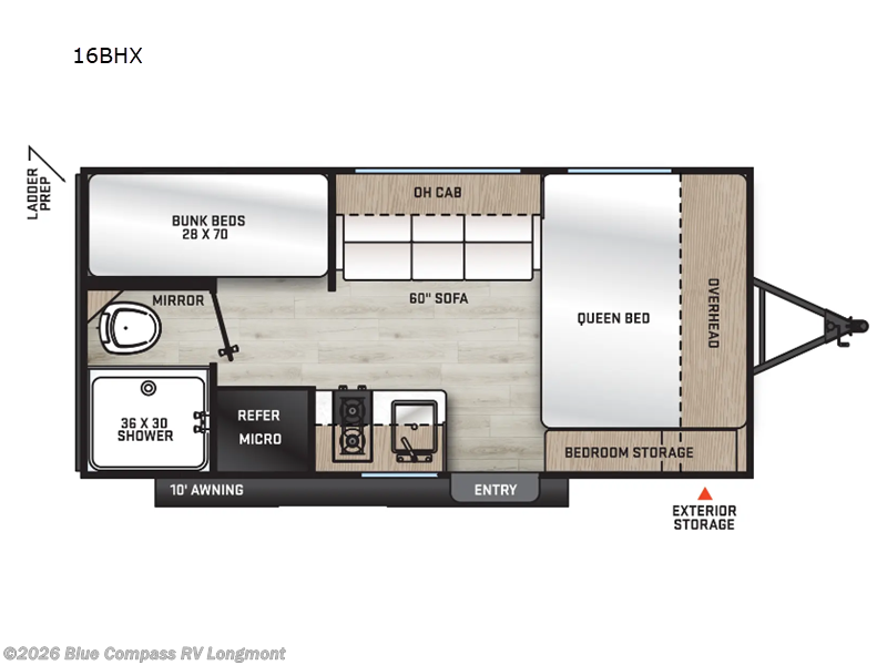 2026 Forest River Aurora Light 16BHX - New Travel Trailer For Sale by Blue Compass RV Longmont in Longmont, Colorado