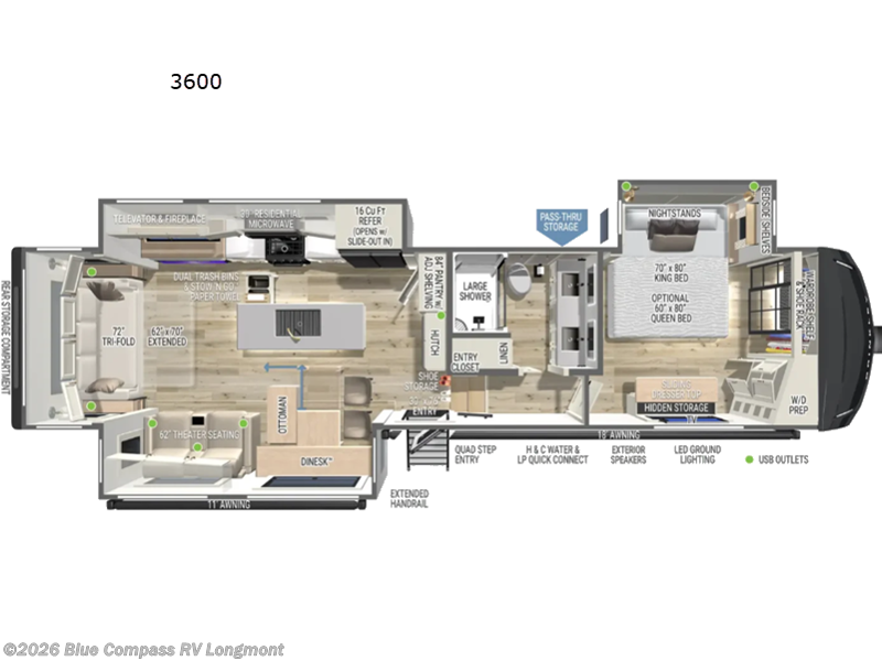 2027 Brinkley RV Model Z 3600 - New Fifth Wheel For Sale by Blue Compass RV Longmont in Longmont, Colorado features Slideout
