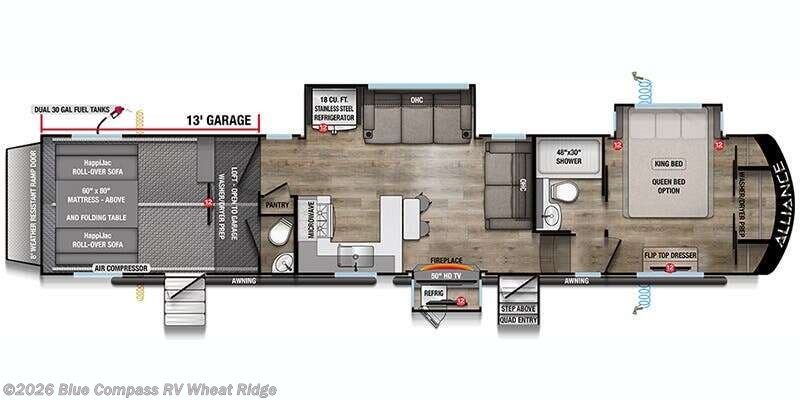 2025 Alliance RV Valor 40V13 - New Toy Hauler For Sale by Blue Compass RV Wheat Ridge in Wheat Ridge, Colorado features Slideout