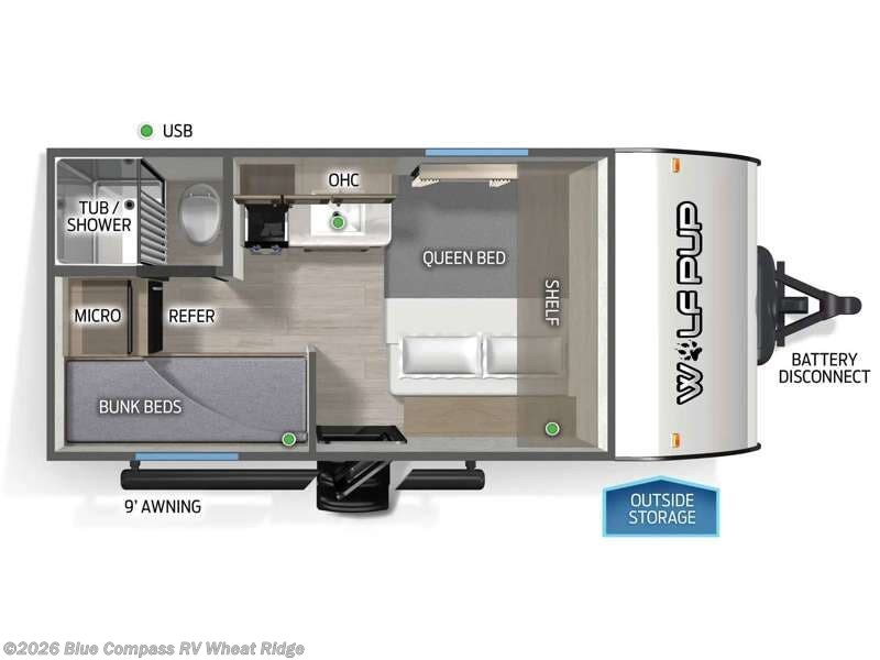 2026 Forest River Cherokee Wolf Pup 14BHW - New Travel Trailer For Sale by Blue Compass RV Wheat Ridge in Wheat Ridge, Colorado