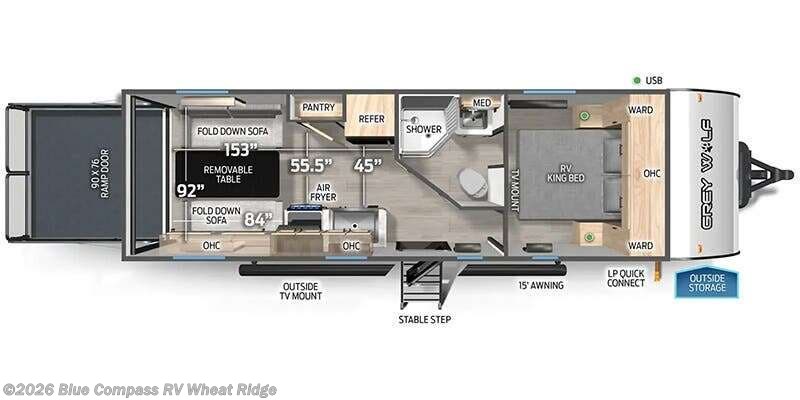 2026 Forest River Cherokee Grey Wolf Black Label 22RRBL - New Toy Hauler For Sale by Blue Compass RV Wheat Ridge in Wheat Ridge, Colorado