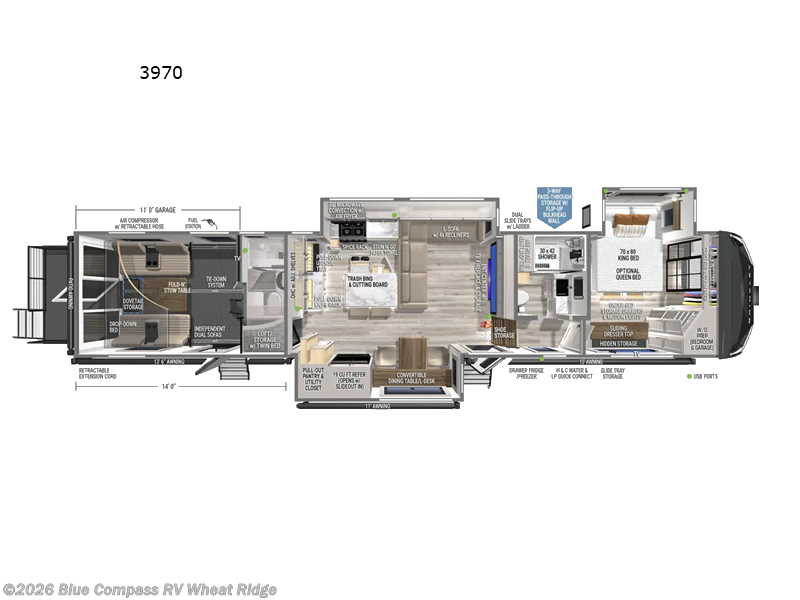 2026 Brinkley RV Model G 3970 - New Toy Hauler For Sale by Blue Compass RV Wheat Ridge in Wheat Ridge, Colorado features Slideout