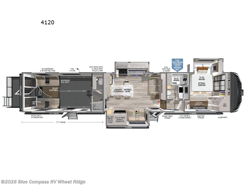 2026 Brinkley RV Model G 4120 - New Toy Hauler For Sale by Blue Compass RV Wheat Ridge in Wheat Ridge, Colorado features Slideout