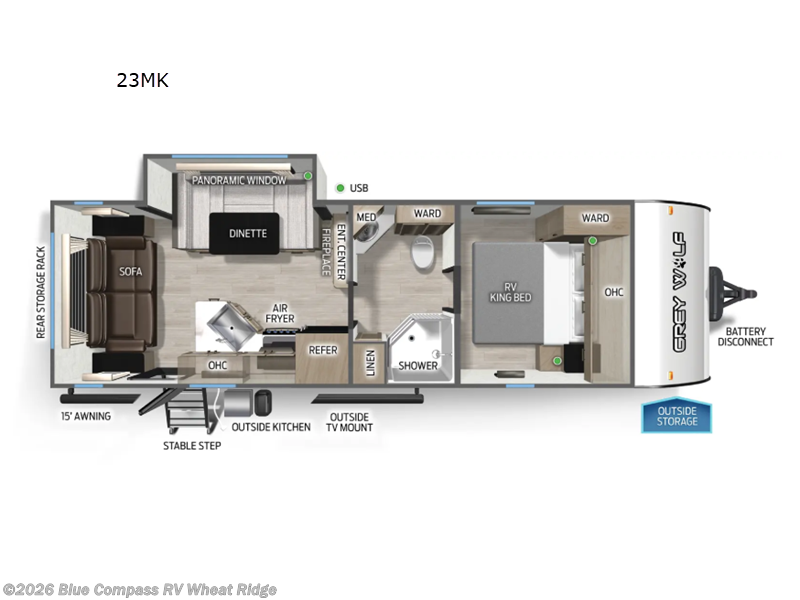 2026 Forest River Cherokee Grey Wolf 23MK - New Travel Trailer For Sale by Blue Compass RV Wheat Ridge in Wheat Ridge, Colorado features Slideout