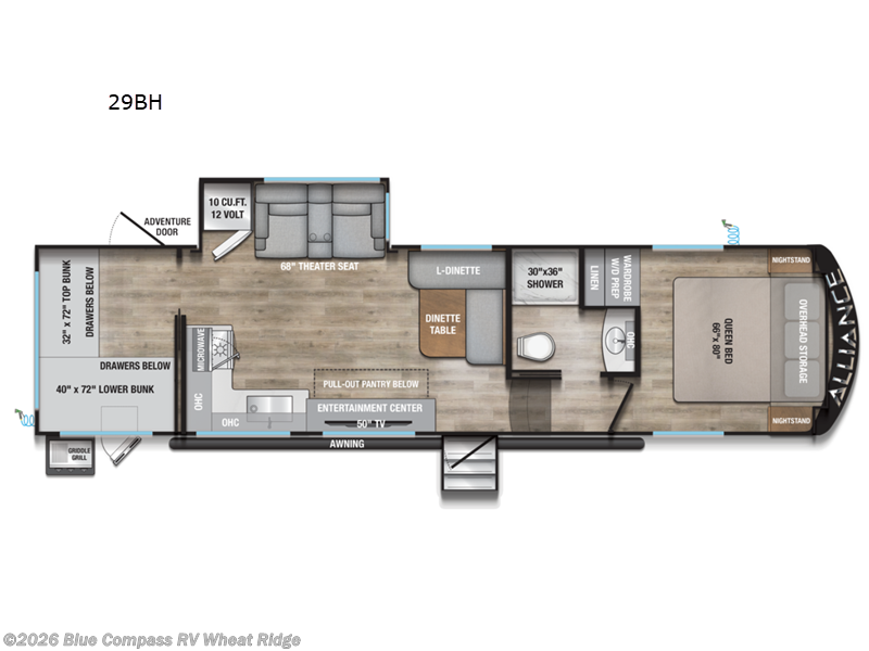 2027 Alliance RV Avenue All-Access 29BH - New Fifth Wheel For Sale by Blue Compass RV Wheat Ridge in Wheat Ridge, Colorado features Slideout