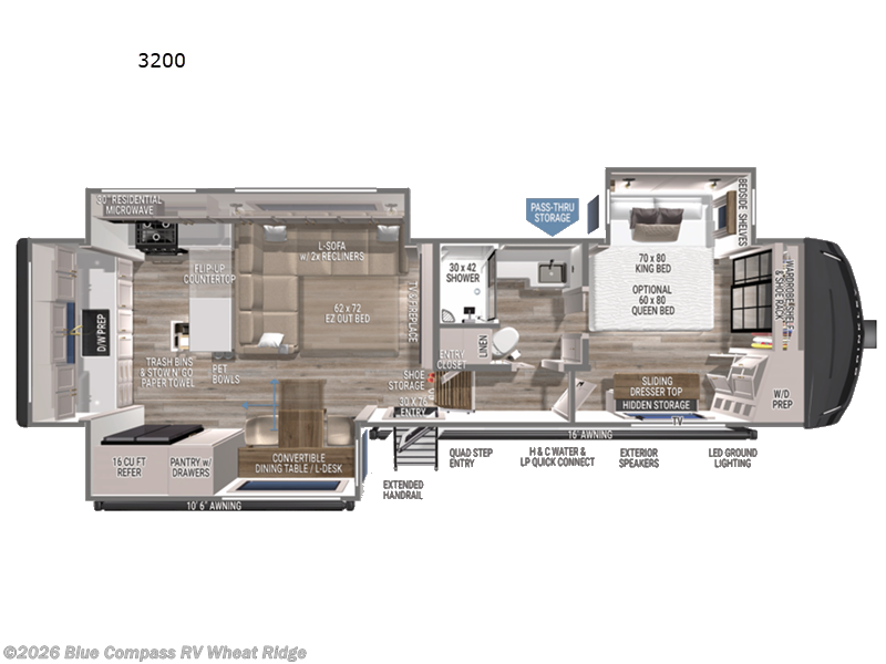 2027 Brinkley RV Model Z 3200 - New Fifth Wheel For Sale by Blue Compass RV Wheat Ridge in Wheat Ridge, Colorado features Slideout