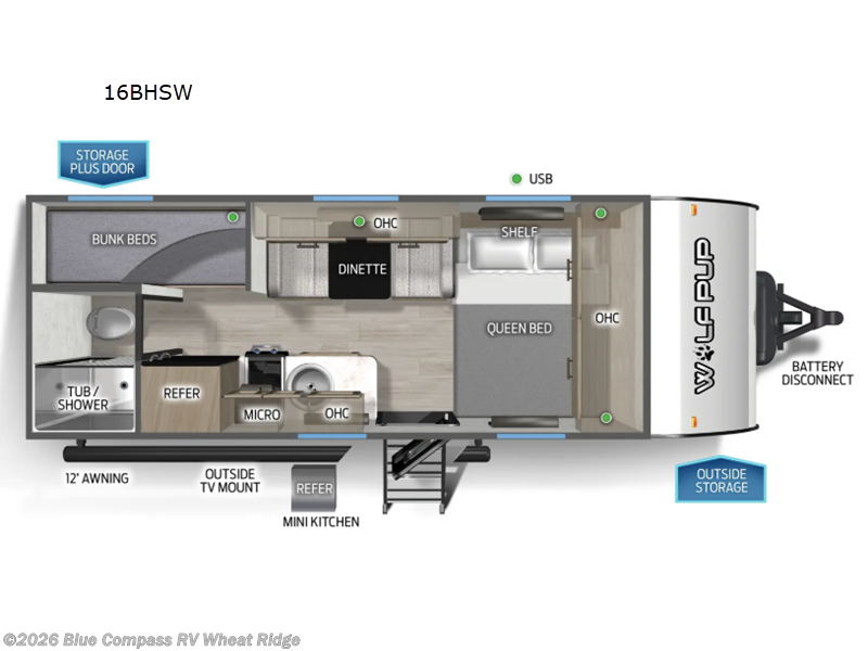 2027 Forest River Cherokee Wolf Pup 16BHSW - New Travel Trailer For Sale by Blue Compass RV Wheat Ridge in Wheat Ridge, Colorado