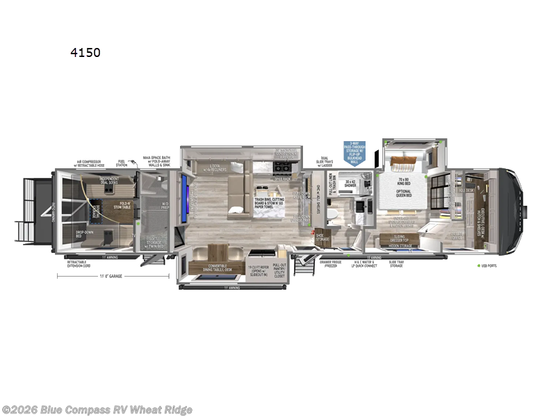 2027 Brinkley RV Model G 4150 - New Toy Hauler For Sale by Blue Compass RV Wheat Ridge in Wheat Ridge, Colorado features Slideout