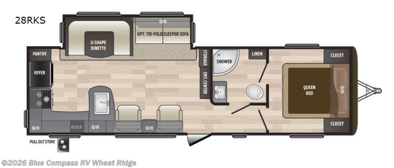 2018 Keystone Hideout 28RKS - Used Travel Trailer For Sale by Blue Compass RV Wheat Ridge in Wheat Ridge, Colorado features Slideout