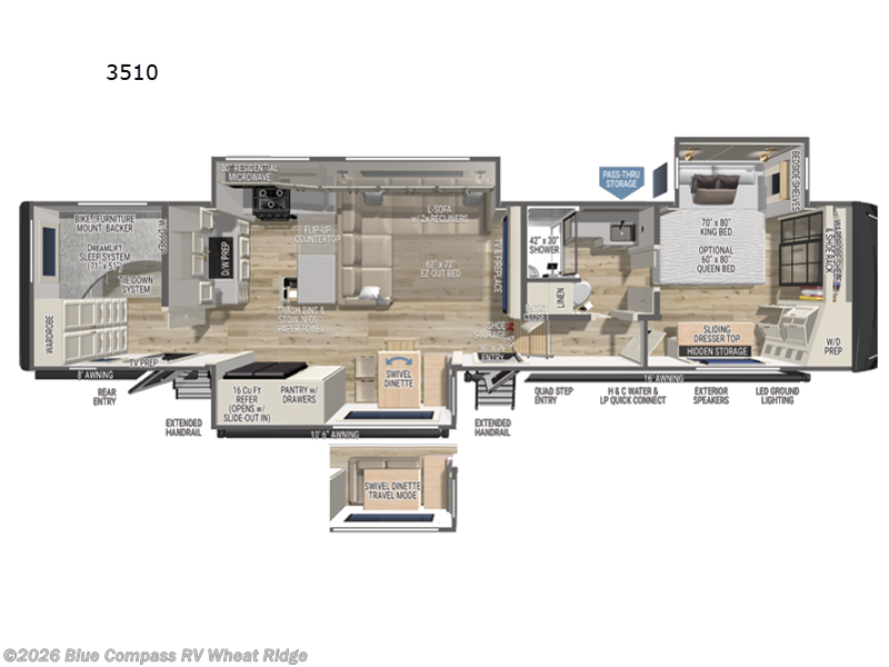 2027 Brinkley RV Model Z 3510 - New Fifth Wheel For Sale by Blue Compass RV Wheat Ridge in Wheat Ridge, Colorado features Slideout