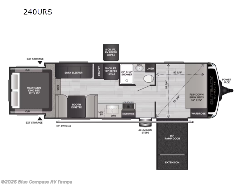 2022 Keystone Outback Ultra Lite 240urs - Used Travel Trailer For Sale by Blue Compass RV Tampa in Dover, Florida features Slideout