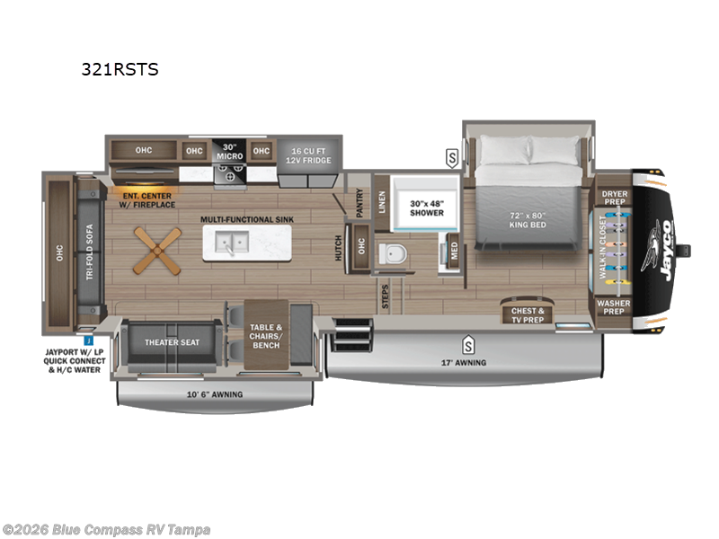 2026 Jayco Eagle 321RSTS - New Fifth Wheel For Sale by Blue Compass RV Tampa in Dover, Florida features Slideout