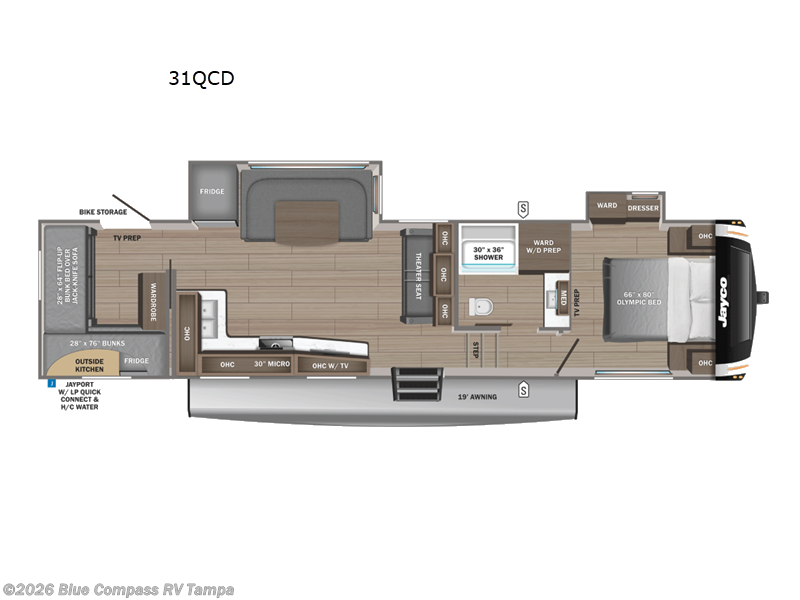 2026 Jayco Eagle HT 31QCD - New Fifth Wheel For Sale by Blue Compass RV Tampa in Dover, Florida features Slideout