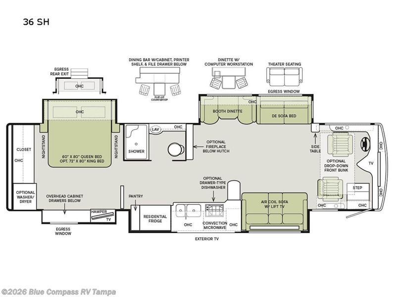 2021 Tiffin Phaeton 36sh - Used Class A For Sale by Blue Compass RV Tampa in Dover, Florida features Slideout